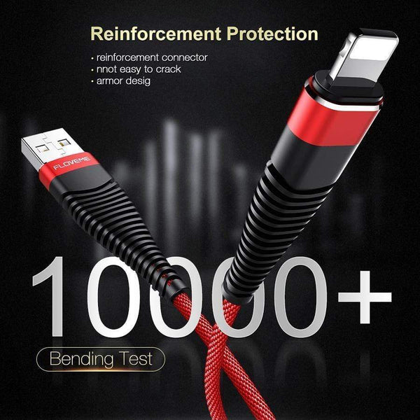 Planet Gates FLOVEME USB Cable for iPhone Xr Xs X 7 8 Plus 6 6s 5s se 1M/2M Hi-Tensile 2A Fast Charging Mobile Phone Cables Charger Data Cord