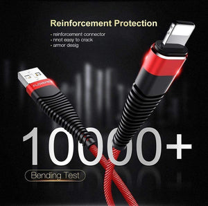 Planet Gates FLOVEME USB Cable for iPhone Xr Xs X 7 8 Plus 6 6s 5s se 1M/2M Hi-Tensile 2A Fast Charging Mobile Phone Cables Charger Data Cord