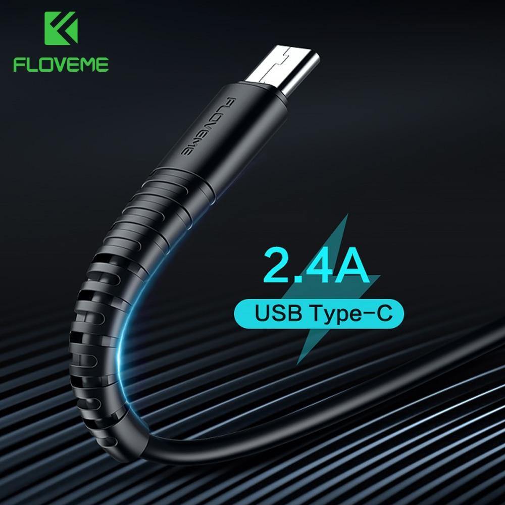 Planet Gates FLOVEME USB Type C 0.3m/1m Hi-Tensile USB-C Cable For Samsung S9 Note 9 S8 2.4A Data Cord Phone Charger For Xiaomi A2 one plus 6