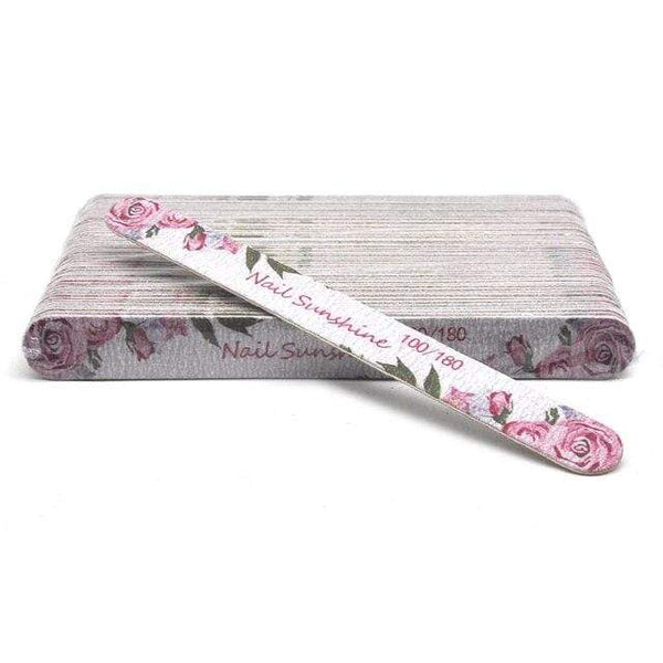 Planet Gates Flower-100-180 50 Pcs/Lot Strong Wooden Nail Files Buffer Emery Board Edge Nails File 100/120/150/180/240 Accessory Salon Pedicure Tools