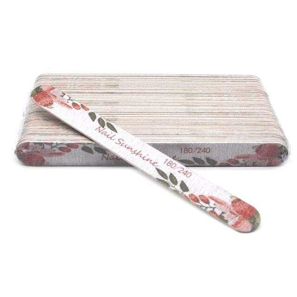 Planet Gates Flower-180-240 50 Pcs/Lot Strong Wooden Nail Files Buffer Emery Board Edge Nails File 100/120/150/180/240 Accessory Salon Pedicure Tools