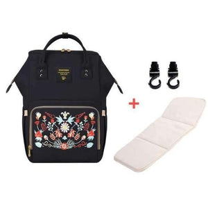 Planet Gates Flower black H / China Fashion  Maternity Diaper Bag Large Nursing Bag Travel Backpack Designer Stroller Baby Bag Baby Care Nappy Backpack