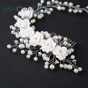 Planet Gates Flower Bridal Head Wear With Comb Luxurious Elegant Wedding Accessories 2018 Bridal Head Accessories Pearl Wedding veil