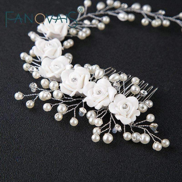Planet Gates Flower Bridal Head Wear With Comb Luxurious Elegant Wedding Accessories 2018 Bridal Head Accessories Pearl Wedding veil