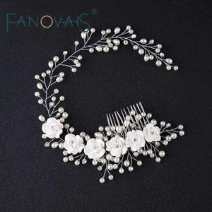Planet Gates Flower Bridal Head Wear With Comb Luxurious Elegant Wedding Accessories 2018 Bridal Head Accessories Pearl Wedding veil