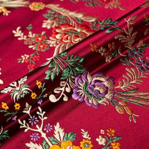 Planet Gates Flower Fabrics Brocade Jacquard Pattern Fabric For Sewing Cheongsam And Kimono Material For DIY