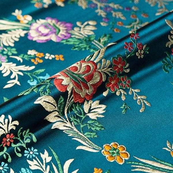 Planet Gates Flower Fabrics Brocade Jacquard Pattern Fabric For Sewing Cheongsam And Kimono Material For DIY