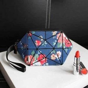 Planet Gates flower Geometric semi circle cosmetic bag for women toiletry bag fashional makeup bag brand