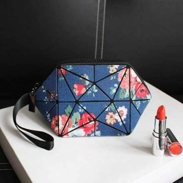 Planet Gates flower Geometric semi circle cosmetic bag for women toiletry bag fashional makeup bag brand