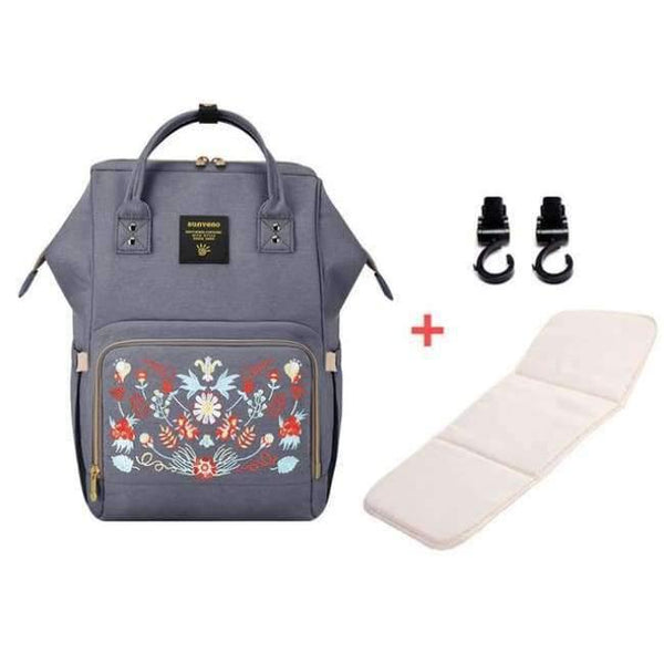 Planet Gates Flower gray H / China Fashion  Maternity Diaper Bag Large Nursing Bag Travel Backpack Designer Stroller Baby Bag Baby Care Nappy Backpack