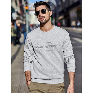 Planet Gates Flower gray / XXL / China Men's hoodies  spring autumn sweatshirt Men's pure color letters round collar cotton embroidery sweatshirts MW-2275