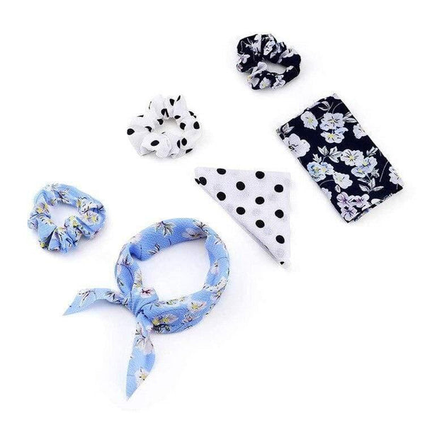 Flower Print Hair Scarf Bow Scrunchies Ponytail Headband For Women Hair Accessories Bowknot Elastic Hair Rope Hairbands
