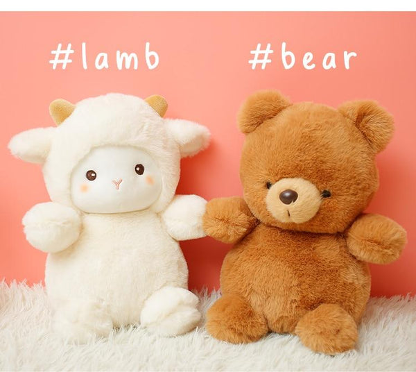 Planet Gates Fluffy Hair Super soft Elephant Lamb Cuddly Plushies Doll Stuffed Animals Long Plush Brown Bear Chick Baby Appease Doll toys Kid