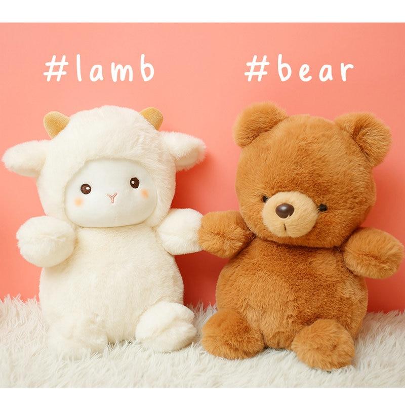 Planet Gates Fluffy Hair Super soft Elephant Lamb Cuddly Plushies Doll Stuffed Animals Long Plush Brown Bear Chick Baby Appease Doll toys Kid