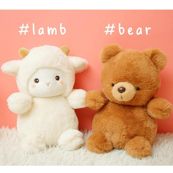 Planet Gates Fluffy Hair Super soft Elephant Lamb Cuddly Plushies Doll Stuffed Animals Long Plush Brown Bear Chick Baby Appease Doll toys Kid