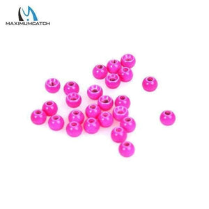 Planet Gates Fluo Pink / 2.0mm 25pcs/lot 2.0-3.8mm Fly Tying Tungsten Beads Round Nymph Head Ball Fly Tying Material 18 Different Colors