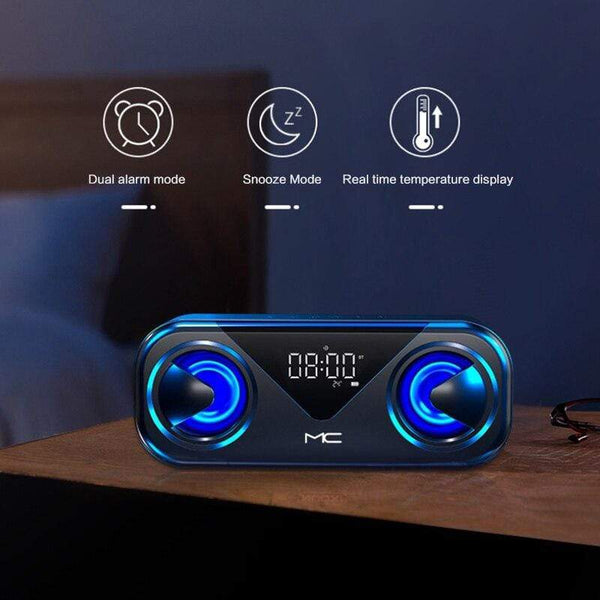 Planet Gates FM Radio+ Bluetooth Speakers 2*5W Drivers Loud Stereo Sound 3000mAh Battery Wireless Portable Speaker With LED Atmosphere Light