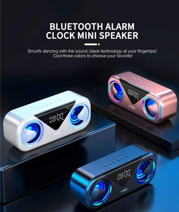 Planet Gates FM Radio+ Bluetooth Speakers 2*5W Drivers Loud Stereo Sound 3000mAh Battery Wireless Portable Speaker With LED Atmosphere Light