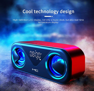 Planet Gates FM Radio+ Bluetooth Speakers 2*5W Drivers Loud Stereo Sound 3000mAh Battery Wireless Portable Speaker With LED Atmosphere Light
