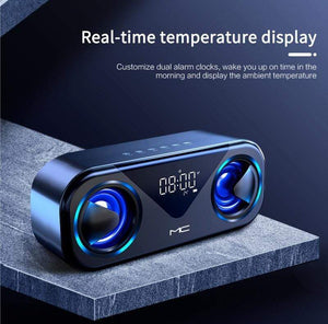 Planet Gates FM Radio+ Bluetooth Speakers 2*5W Drivers Loud Stereo Sound 3000mAh Battery Wireless Portable Speaker With LED Atmosphere Light