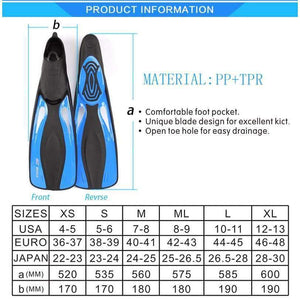 Planet Gates FN-601 / XS Scuba diving swimming fins mares swiming flippers underwater hunting diving Equipment swim shoes surf fins Snorkel booster