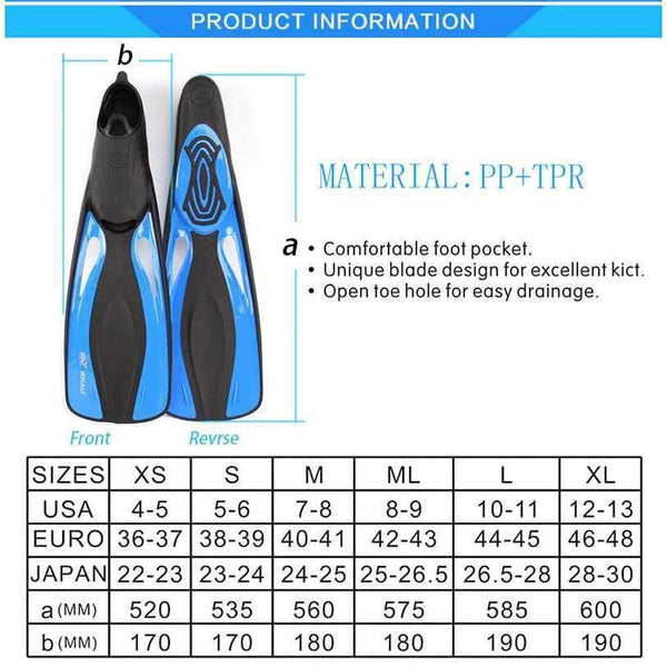 Planet Gates FN-601 / XS Scuba diving swimming fins mares swiming flippers underwater hunting diving Equipment swim shoes surf fins Snorkel booster