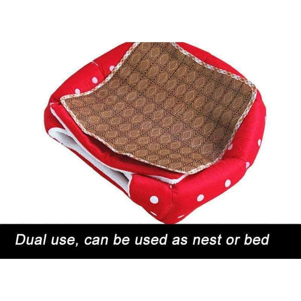 Planet Gates Foldable Cat Dog Kennel Warm Cushion Strawberry Shape Sponge Pet House Dog Nest D0014