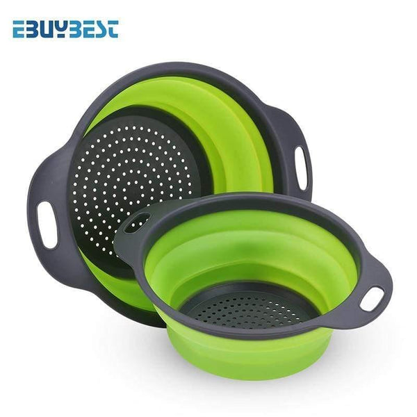 Foldable Silicone Colander Fruit Vegetable Washing Drain Strainer Basket Strainer Collapsible Colander With Handle Kitchen Tools