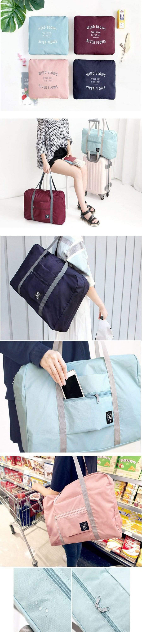 Planet Gates Foldable Travel Bags Nylon Luggage Suitcase Bags For Men And Women Travel Aircraft Package Packing Cubes