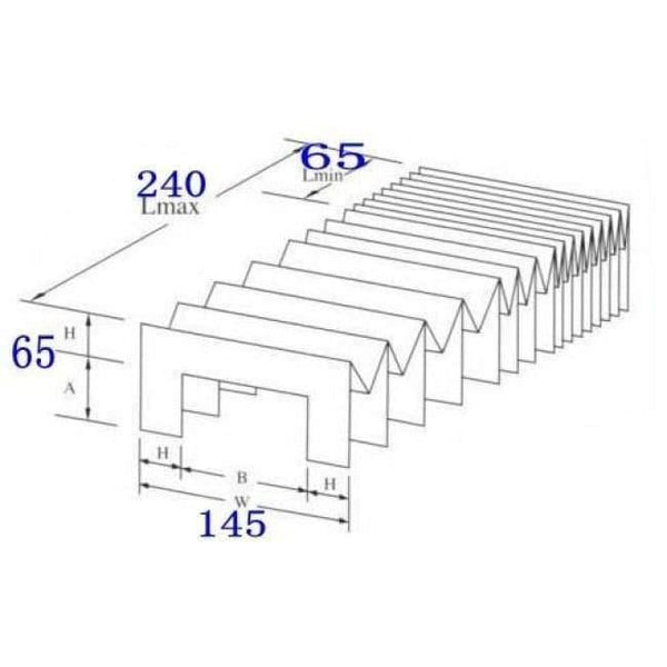 Planet Gates Folded 14.5x6.5x6.5cm Replacement Accordion Shape Flexible Dust Cover for Milling Machine Unfolded 14.5x24x6.5cm