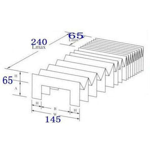 Planet Gates Folded 14.5x6.5x6.5cm Replacement Accordion Shape Flexible Dust Cover for Milling Machine Unfolded 14.5x24x6.5cm