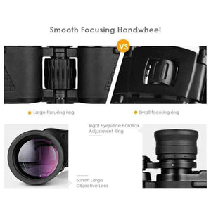 Planet Gates Folding Binocular 10X50 HD Vision Wide-Angle Prism BAK4 Binocular Telescope Outdoor Professional Hunting Telescope