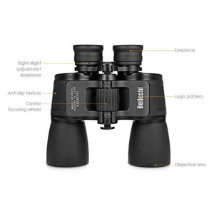 Planet Gates Folding Binocular 10X50 HD Vision Wide-Angle Prism BAK4 Binocular Telescope Outdoor Professional Hunting Telescope