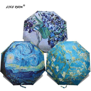 Planet Gates Folding Umbrella Female Windproof Paraguas Van Gogh Oil Painting Umbrella Rain Women Quality Umbrellas UBY01