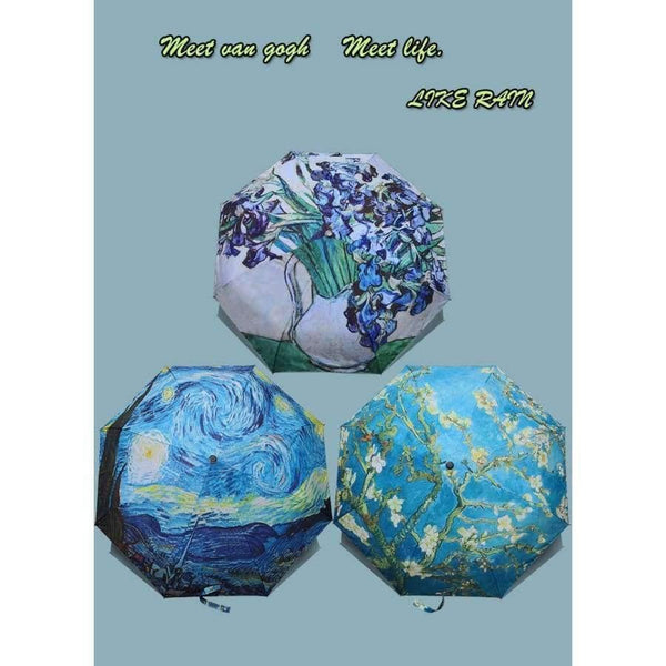 Planet Gates Folding Umbrella Female Windproof Paraguas Van Gogh Oil Painting Umbrella Rain Women Quality Umbrellas UBY01