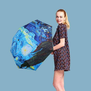 Planet Gates Folding Umbrella Female Windproof Paraguas Van Gogh Oil Painting Umbrella Rain Women Quality Umbrellas UBY01