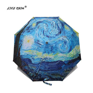 Planet Gates Folding Umbrella Female Windproof Paraguas Van Gogh Oil Painting Umbrella Rain Women Quality Umbrellas UBY01