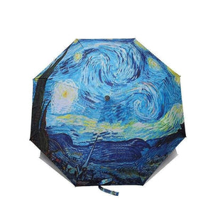 Planet Gates Folding Umbrella Female Windproof Paraguas Van Gogh Oil Painting Umbrella Rain Women Quality Umbrellas UBY01
