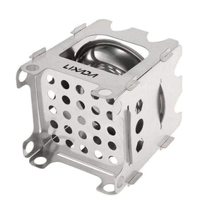 Planet Gates Folding Wood Stove Outdoor Camping Stove with Alcohol Tray Ultralight Stainless Steel Pocket Burner for Picnic Hiking