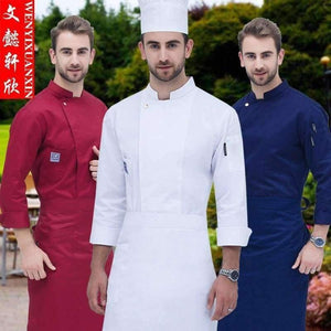 Planet Gates Food Service Long Sleeve Chef Jacket Professional Head Chef Uniform Restaurant Hotel Kitchen Grey Chef Uniform Chef Coat  B-6260