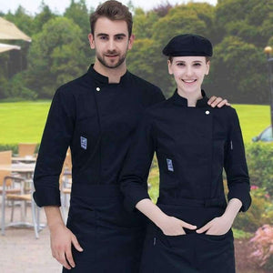 Planet Gates Food Service Long Sleeve Chef Jacket Professional Head Chef Uniform Restaurant Hotel Kitchen Grey Chef Uniform Chef Coat  B-6260