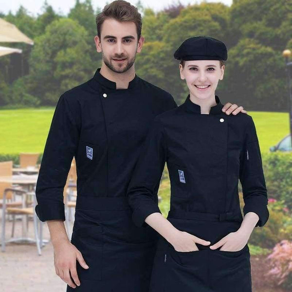 Planet Gates Food Service Long Sleeve Chef Jacket Professional Head Chef Uniform Restaurant Hotel Kitchen Grey Chef Uniform Chef Coat  B-6260
