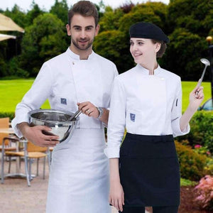 Planet Gates Food Service Long Sleeve Chef Jacket Professional Head Chef Uniform Restaurant Hotel Kitchen Grey Chef Uniform Chef Coat  B-6260