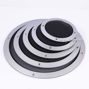 For 2"/3"/4"/5"/6.5"/8"/10" inch Car Audio Speaker Conversion Net Cover Decorative Circle Metal Mesh Grille #Silver+Black