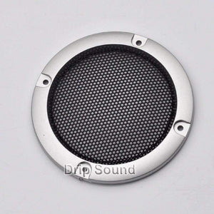 For 2"/3"/4"/5"/6.5"/8"/10" inch Car Audio Speaker Conversion Net Cover Decorative Circle Metal Mesh Grille #Silver+Black