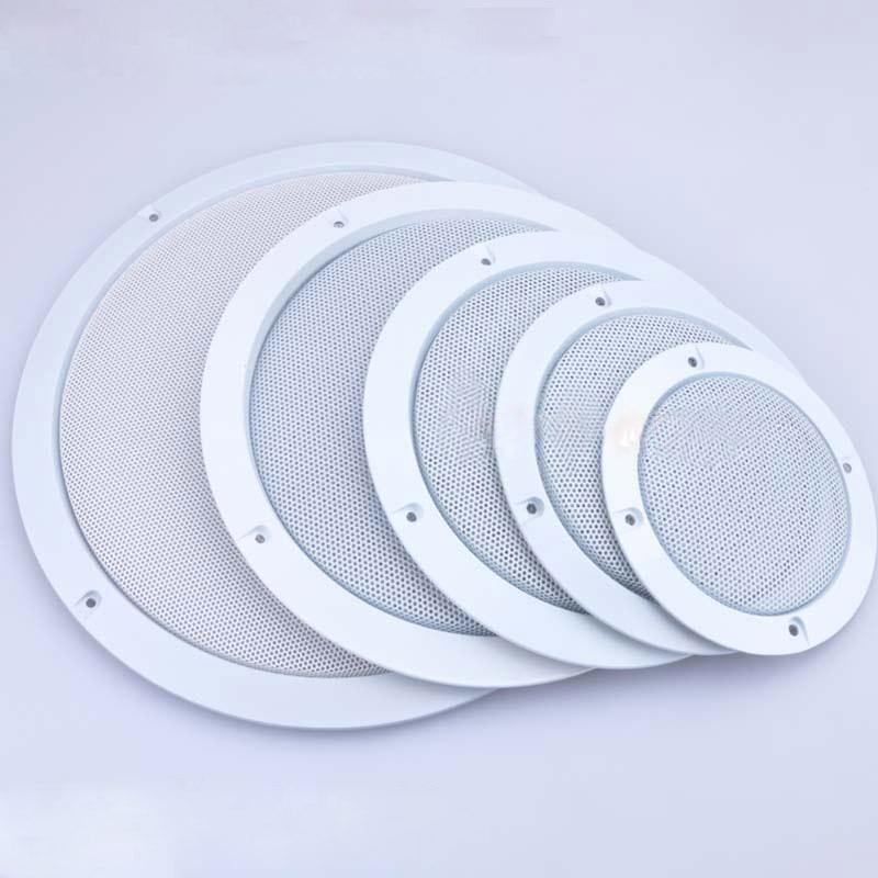 For 3"/4"/5"/6.5"/8"/10" Inch Car Audio Speaker Conversion Net Cover Decorative Circle Metal Mesh Grille Protection #White
