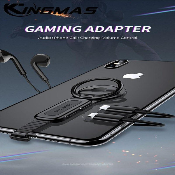 Planet Gates for 3.5mm Dual for lightning ring bracket adapter USAMS 3.5mm audio and charger phone holder 2A fast charging OTG adapter for iPhone iOS