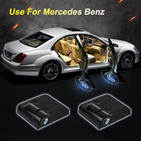 Planet Gates FOR Audi 2PCS Led Car Door Welcome Light Courtesy Logo For Peugeot For Mercedes Benz Laser Projector Punching Ghost Shadow Lamp
