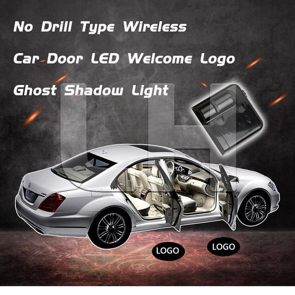 Planet Gates FOR Audi 2PCS Led Car Door Welcome Light Courtesy Logo For Peugeot For Mercedes Benz Laser Projector Punching Ghost Shadow Lamp