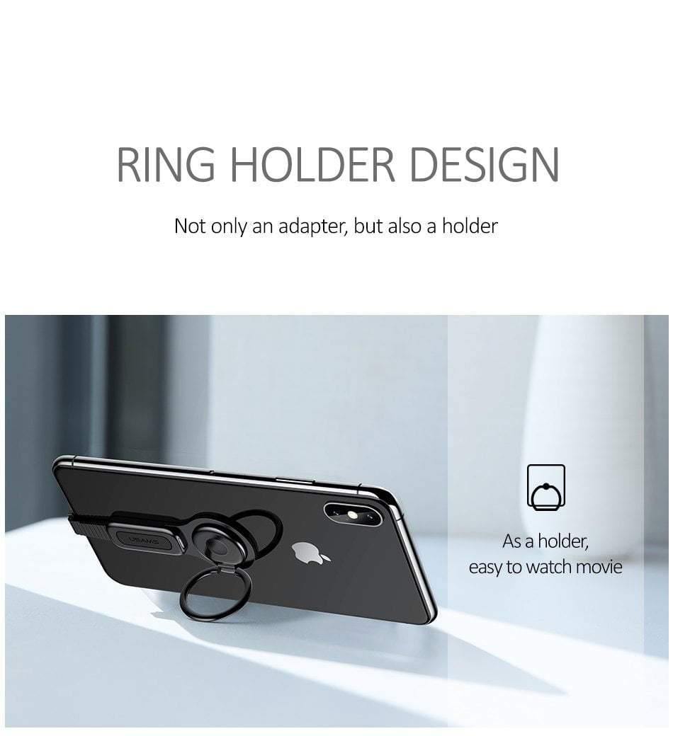 For Dual Lightning Ring Holder Adapter for iPhone AUX to 3.5mm Audio Charger for Splitter iPhone Jack Headphones Headset Adapter - Planet Gates